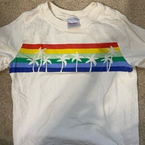 Hanna andersson Cream Rainbow Palm Tree Tee